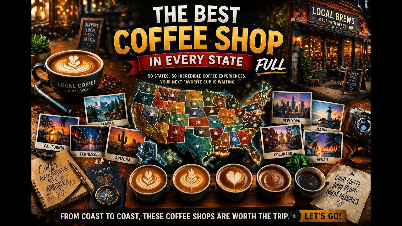 50 States, 50 Amazing Coffee Shops â The Ultimate USA Coffee Tour #coffee #usa #coffeeshop #50states